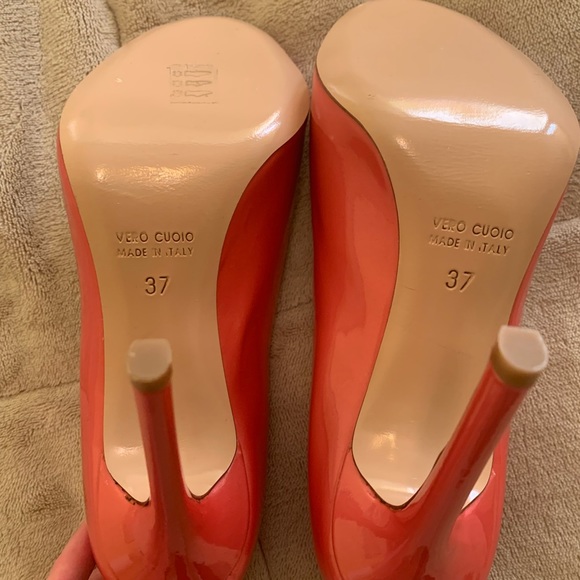 Pink Patent Leather Open Toe Pumps - Vero Cuoio - Picture 6 of 7